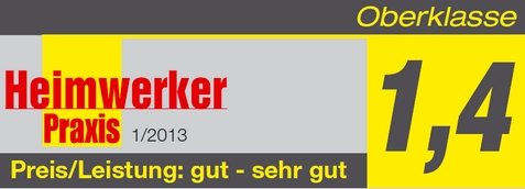 Testsiegel Heimwerker Praxis "sehr gut"